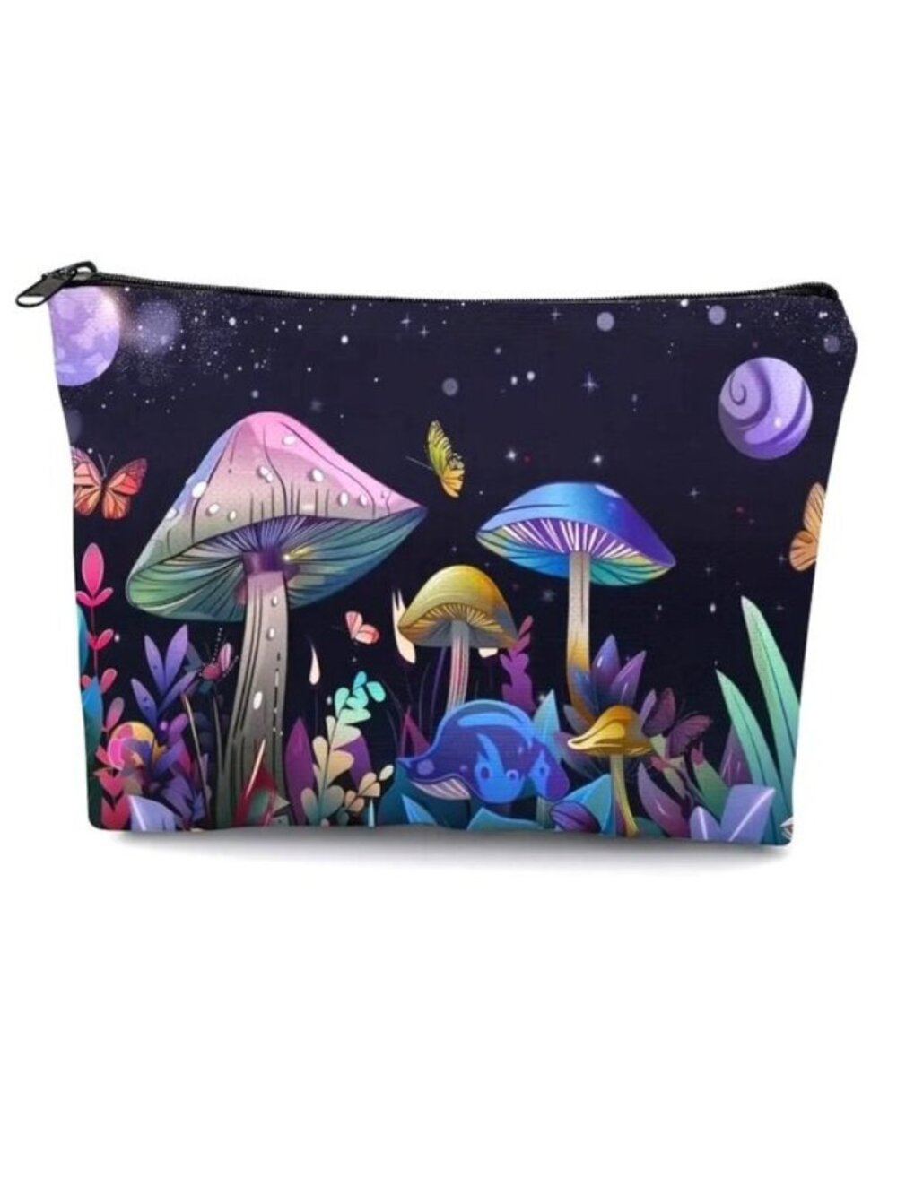 Cosmetic Bag Makeup Mushroom Clutch Pouch Travel Storage Wonderland Trip New